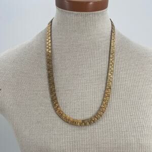 Gold plated gold nugget link chain necklace
